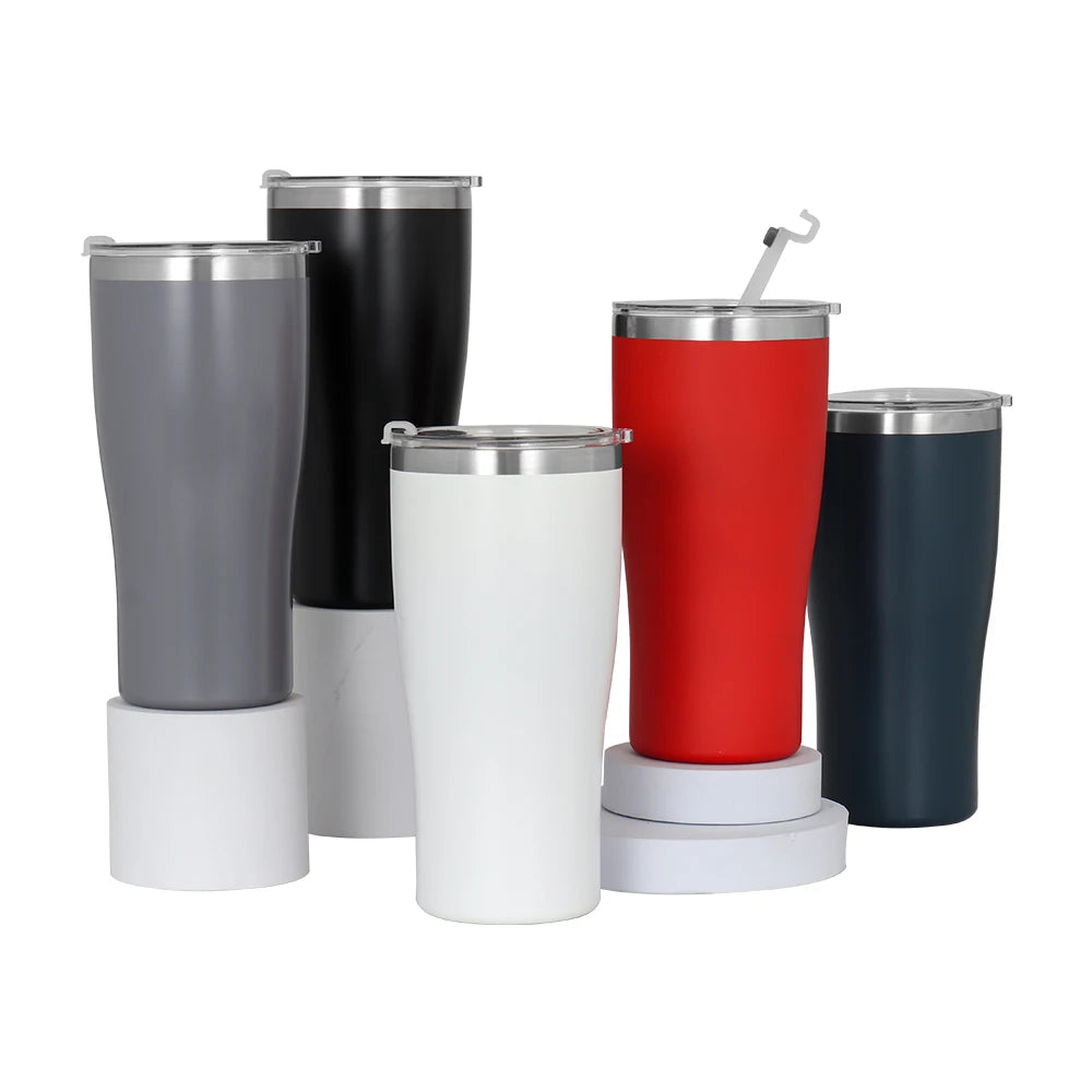 BPA Free 18/8 Stainless Steel Double Wall 20oz/30oz Eco-Friendly Vacuum Insulated Tumbler with Lid and Straw-Back to School