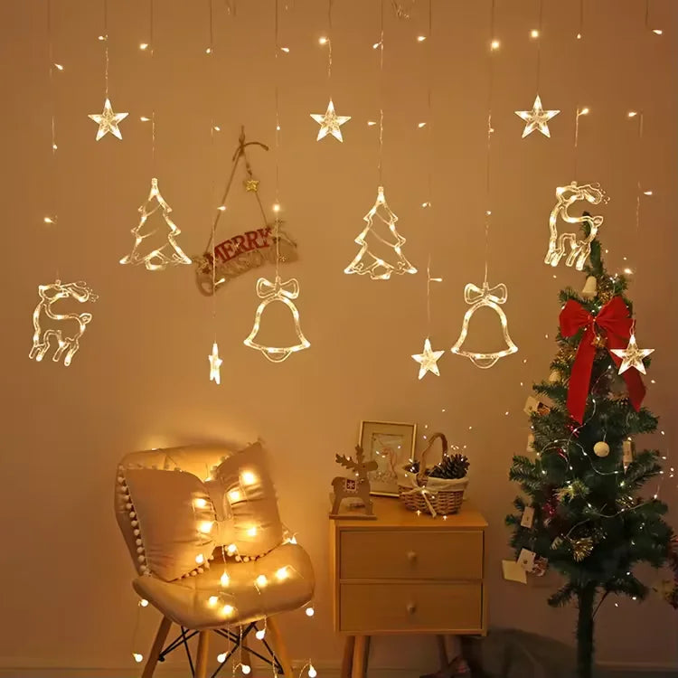 Howlighting Christmas 138led String Light USB Power Curtain Lights Star Led Curtain Lights