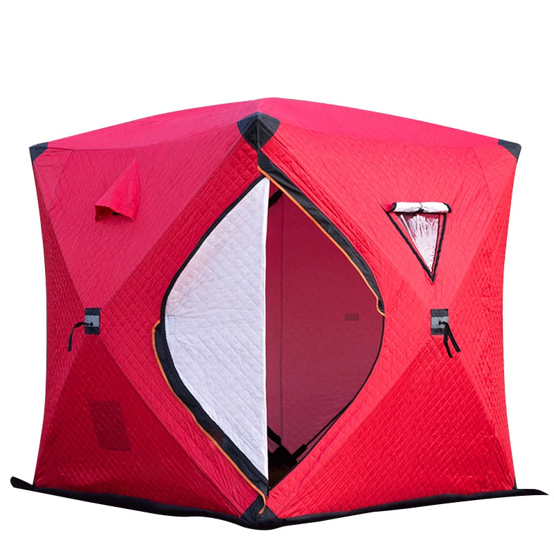 High Quality Yuelang YL-H56 3-4 Persons Pop Winter Ice Fishing Tent Fiberglass Frame 210D Oxford Spray-Bonded Cotton Fabric MegaBDM