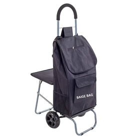 Factory Customized Wholesale BAIGE Brand Large Reusable Trolley Grocery Bag 600D Material Zipper Closure Customized Color