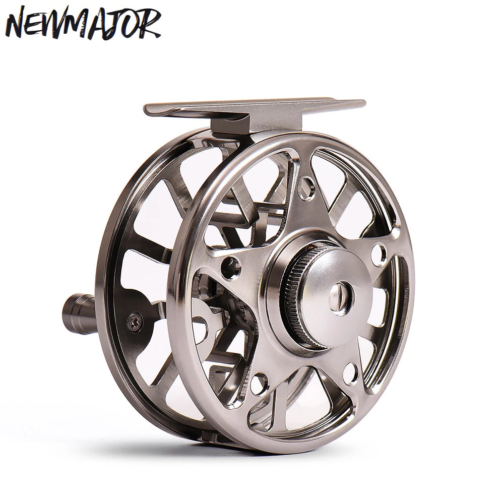 NEWMAJOR 1:1 2+1BB 0.6mm/100m Aluminum Alloy CNC Front Wheel Reel for Fly Fishing in Rivers and Lakes