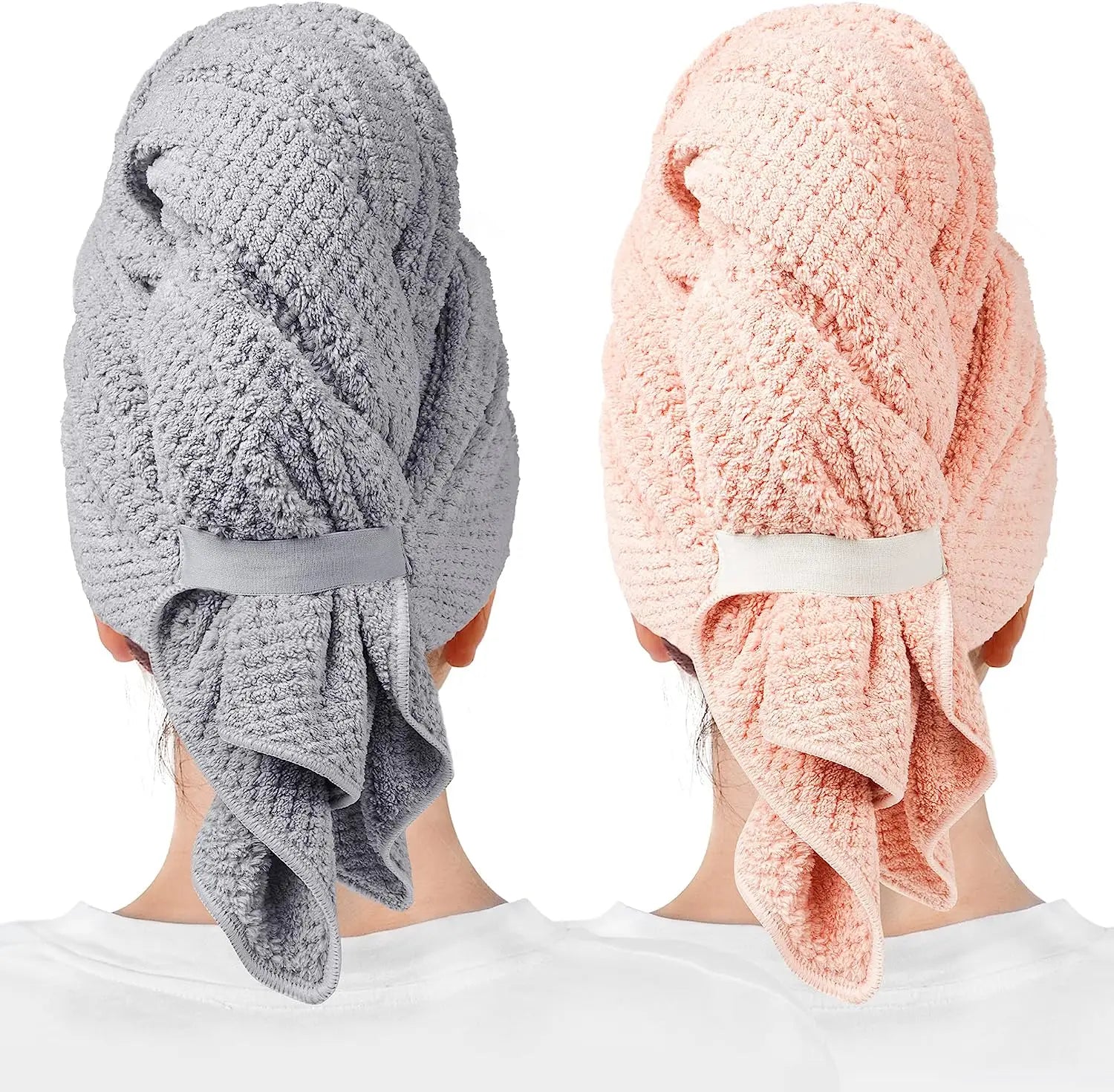 Large Microfiber Hair Towel Wrap for Women Super Soft Quick Drying with Custom Logo Beach Hotel Home Use Compressed Convenience