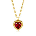 Trendy 18k Gold Plated Stainless Steel Zircon Heart Pendant Necklace for Women