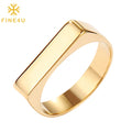 Trendy Custom Design Fashion Blank Signet Anillos De Acero Inoxidable Stainless Steel Gold Rings for Women
