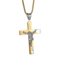 Fashion Bible Prayer Crucufix Gold Black Plated Stainless Steel Jesus Cross Pendant