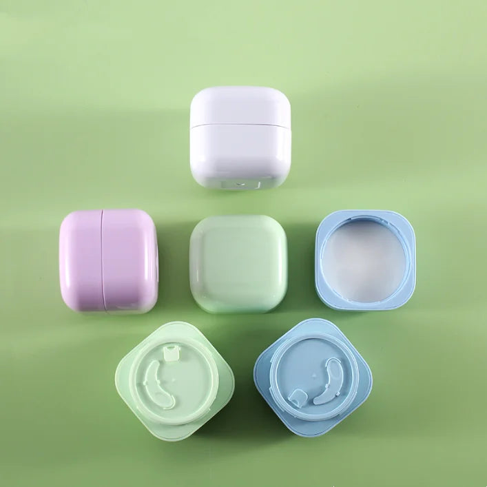 Silk Screen PP Plastic Gel Container Cosmetic Packaging 100ml 100g Square Round White Blue Green Cosmetic Cream Jars