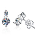 New Trendy 925 Sterling Silver Women's Earrings 0.5 Carat D Color Sparkling Moissanite Fine Jewelry
