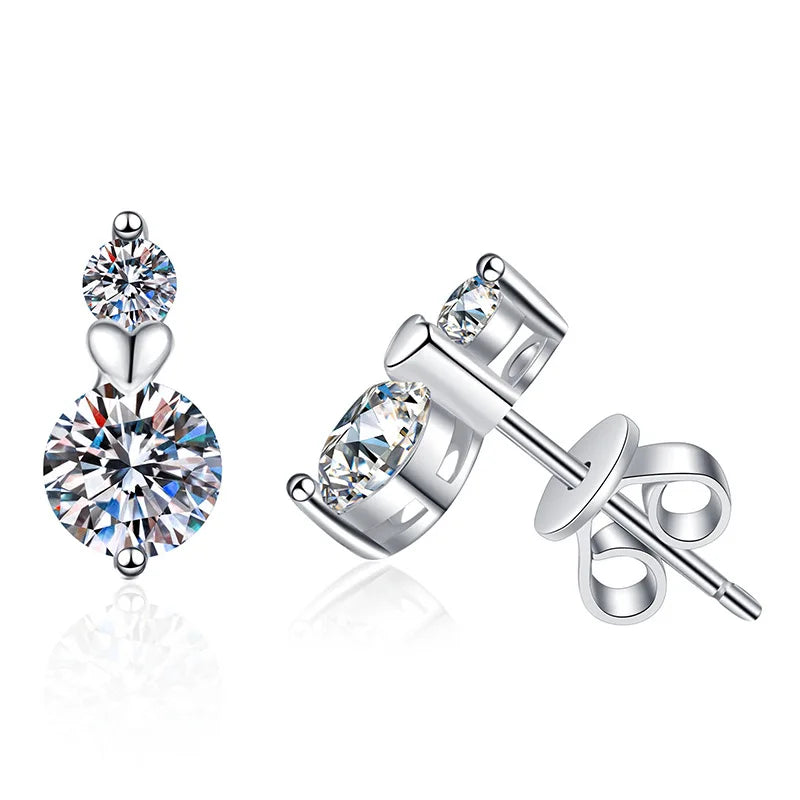 New Trendy 925 Sterling Silver Women's Earrings 0.5 Carat D Color Sparkling Moissanite Fine Jewelry