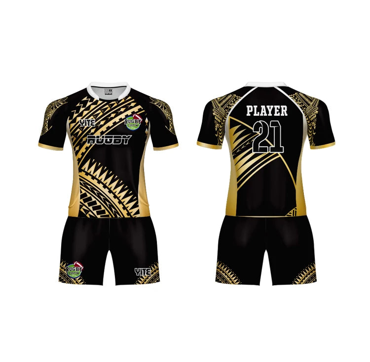 Full Sublimation Rugby Jersey All Blacks Custom Made Gradient Rugby Uniform Touch Rugby Shirts