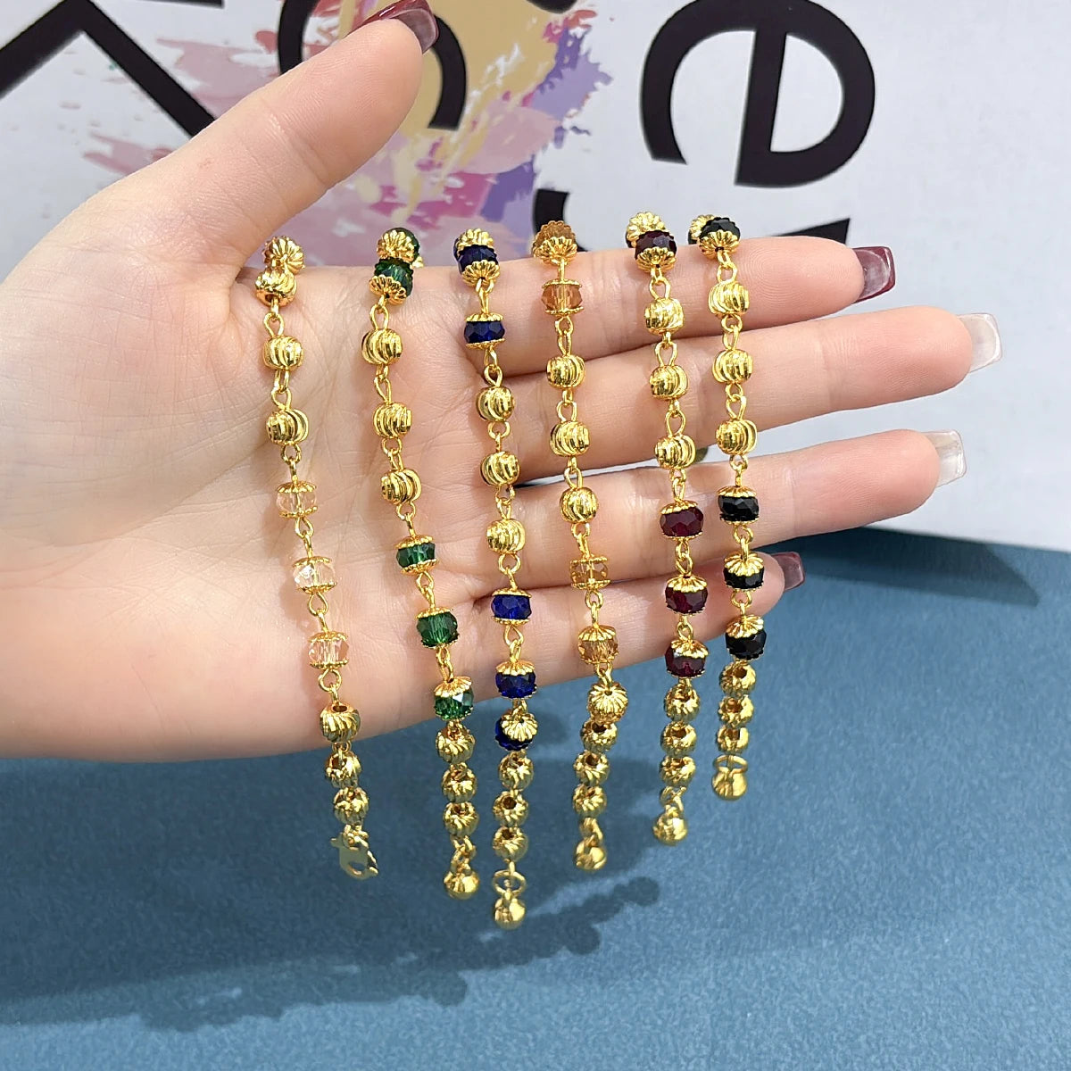 JXX Factory Wholesale Fashion 24K Gold Plated Zircon Bead Bracelet for Unisex Anniversary