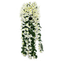 White Silk and Violet Artificial Garland Elegant Silk Synthetic Plant for Home Decor