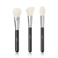 Custom Logo Flat Angled  Foundation Brush Large Dense Synthetic Bristles Wood Handle for Base Makeup Powder Blusher Eye Brush