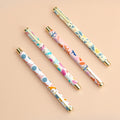 Factory Sales Gift Pens for Girl Full Printing Customized Design Floral and Gold Metal Gel Pen with logo Bolt Action Pen OEM