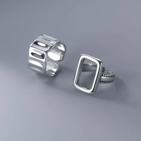 Luxury Jewelry 925 Sterling Silver Rose Flower Zircon Adjustable Finger Rings for Women