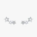 Ailmay Shiny Zircon Fashion Stars Earring Genuine 925 Sterling Silver for Women Wedding Engagement Fine Female Jewelry