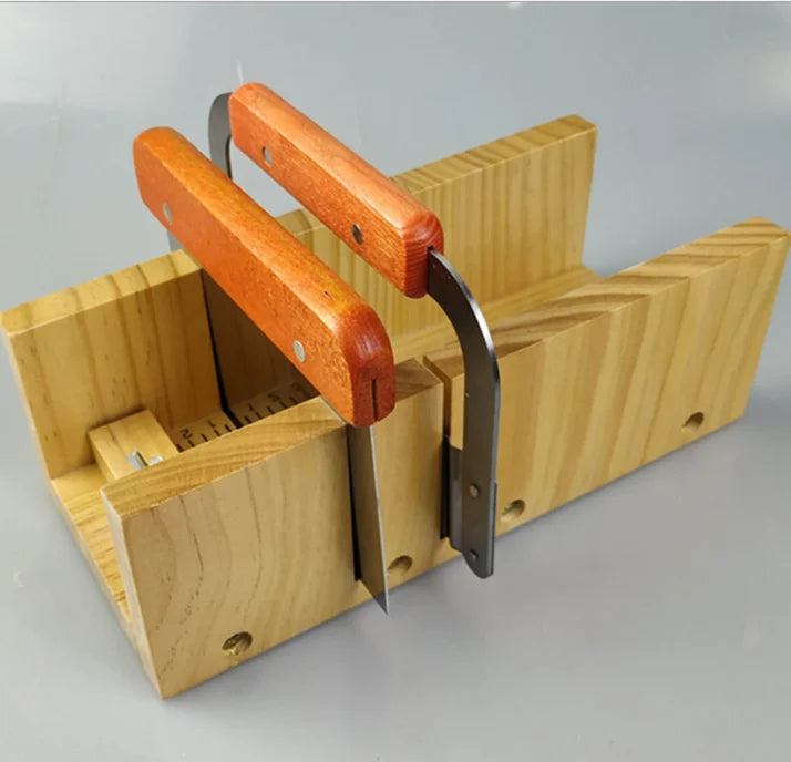 Wood Soap Cutter Mold and Wavy & Straight Planer Cutting Tool Set for DIY Soap Cake Making Wood Manual Soap Cutter