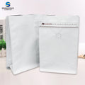 Coffee Bag With Valve and Zipper Bean Factory Custom Printed Flat Bottom 250g 1kg White Coffee Bag