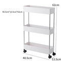 Kitchen Bathroom Storage Cabinet Rack Organizer Plastic Rack Shelf Holders Movable Assemble Shelves Household With Wheel