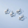 9.5mm Tiny 925 Solid Sterling Silver Zircon Elephant Pendant for Jewelry Making Supplies