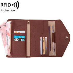 2026 Hot Sale Multi-Purpose Rfid Blocking Travel Passport Wallet Tri-fold Document Organizer Holder