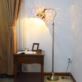 Tiffany Floor Lamp Stained Glass Gooseneck Adjustable Corner Standing Reading Light Room Home Decor Modern Glass Ball Floor Lamp