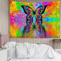 China Manufacturers Different Style Colorful Wall Hanging Picnic Rug Carpet Custom Butterfly Tapestry Woven Throw Blankets