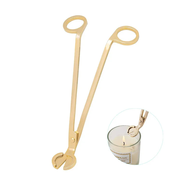 Factory Direct Custom Gold DIY Candle Making Kit Smooth Stainless Steel Wick Cutter Scissor for Household Use Wholesale