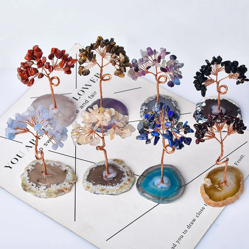 DIY Crystal Carving Wholesale Hand-carved Moon in Natural Semi-precious Stone Tree for Sale