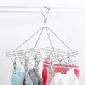 Manufacturer Clothes Clips Non slip Hangers Stainless Steel Square Socks Hanger With 20 Pegs Clothes Hanger with  Peg