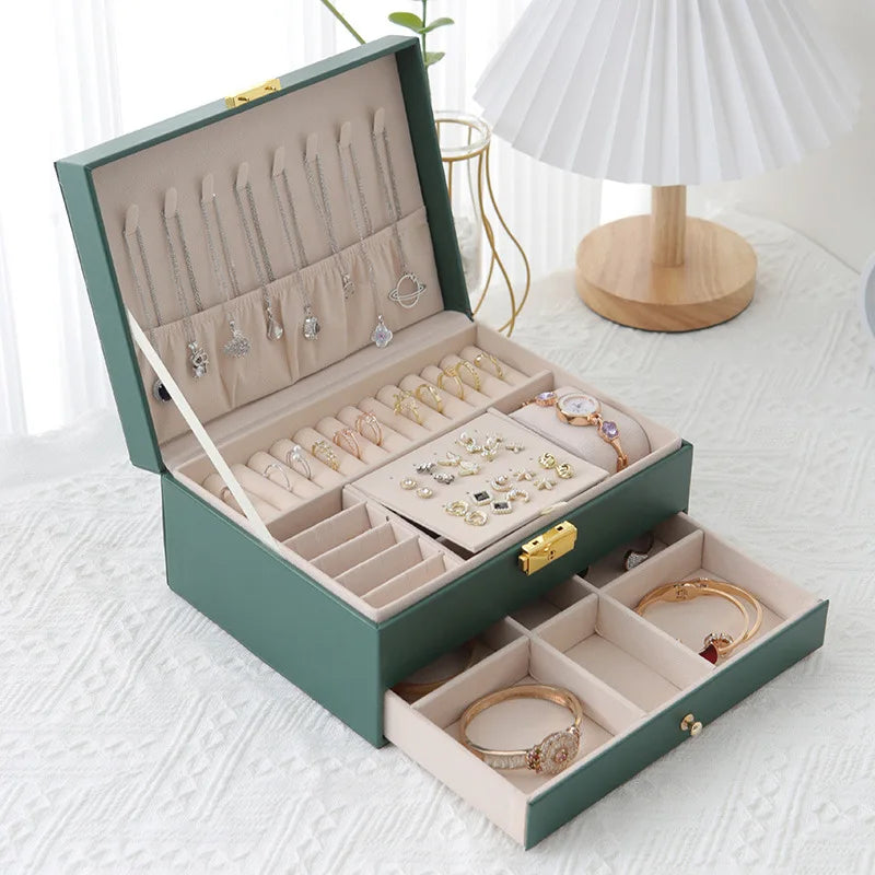 New Hot Drawer Double-layer Gift Box Storage Ring Necklace Watch Bracelet Item Jewelry Women's Jewelry  Storage Organizer