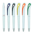 Wholesale Custom Logo Plastic Swan Shape Ballpoint Pen Twist Pen High Quality Promotional Ballpoint Pen with Curved Clip
