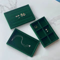 Wholesale Bulk Small Green 6 12 Slots Velvet Jewelry Storage Boxes Watch Bracelet Necklaces Rings Display Tray for Drawer
