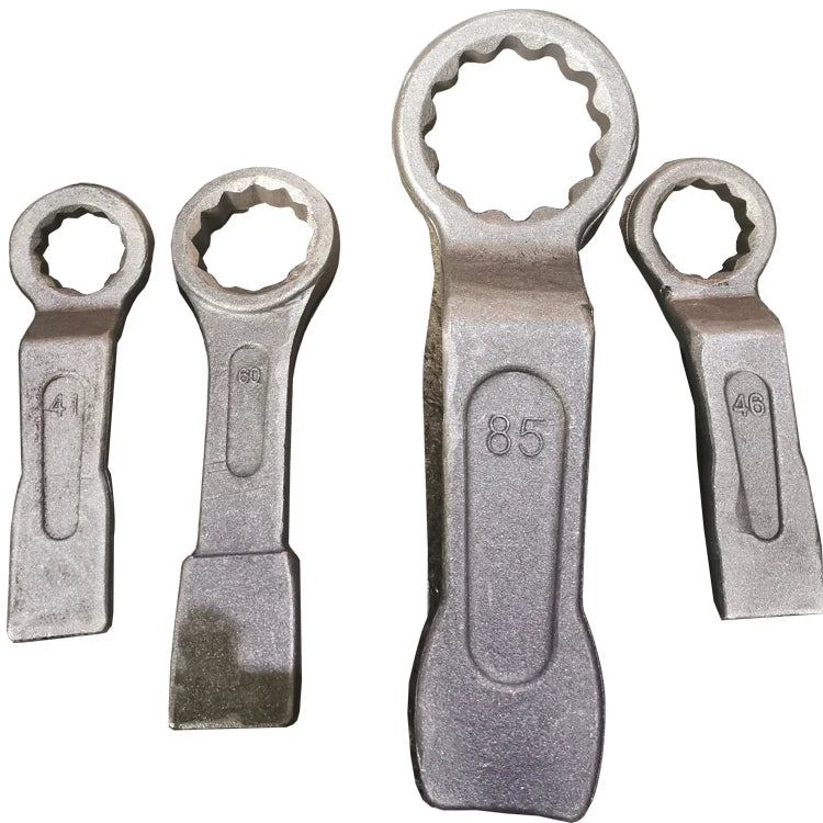Custom Forged Heavy Duty Ring Slogging Wrench 22-150mm Industrial Grade Heavy Percussion Black 12-angle Ring Hot Forging 2025