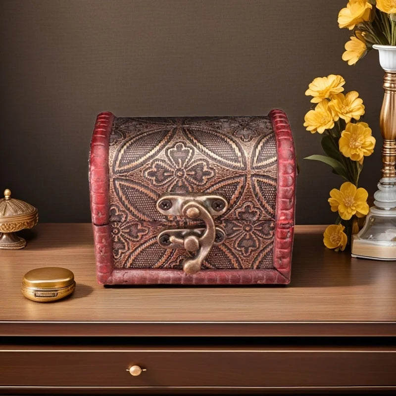 Wholesale Mini Vintage Wooden Treasure Chest Box Polished Wood Pirate Jewellery Case