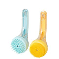 Long-Handle Hair Washing Comb Brush Pet Bath Massage Brush Puppy Dog Pet Liquid Long Handle Press Bath Brush