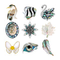 Natural Abalone Shell Brooch Zircon Unisex Luxury Temperament Feather Brooch Ladies Corsage Fashion Animal Bird Brooches