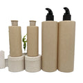 100ml 200ml 300ml Biodegradable Wheat Straw Shampoo Bottle  and Conditioner Eco Friendly Plastic Shower Pump Bottle Dispenser