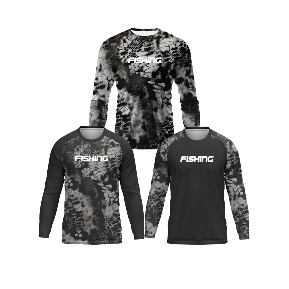 2025 Hot Sale Custom Camo Men's Fishing Wear Anti-UV Windproof Lightweight Quick Dry Hiking Fishing Shirts Men Unisex t Shirt