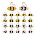 Enamel Honeybee Cute Bee Charms Light Gold Plated Alloy Charms Vivd Bee Pendants Small Animal Charms for DIY Crafts