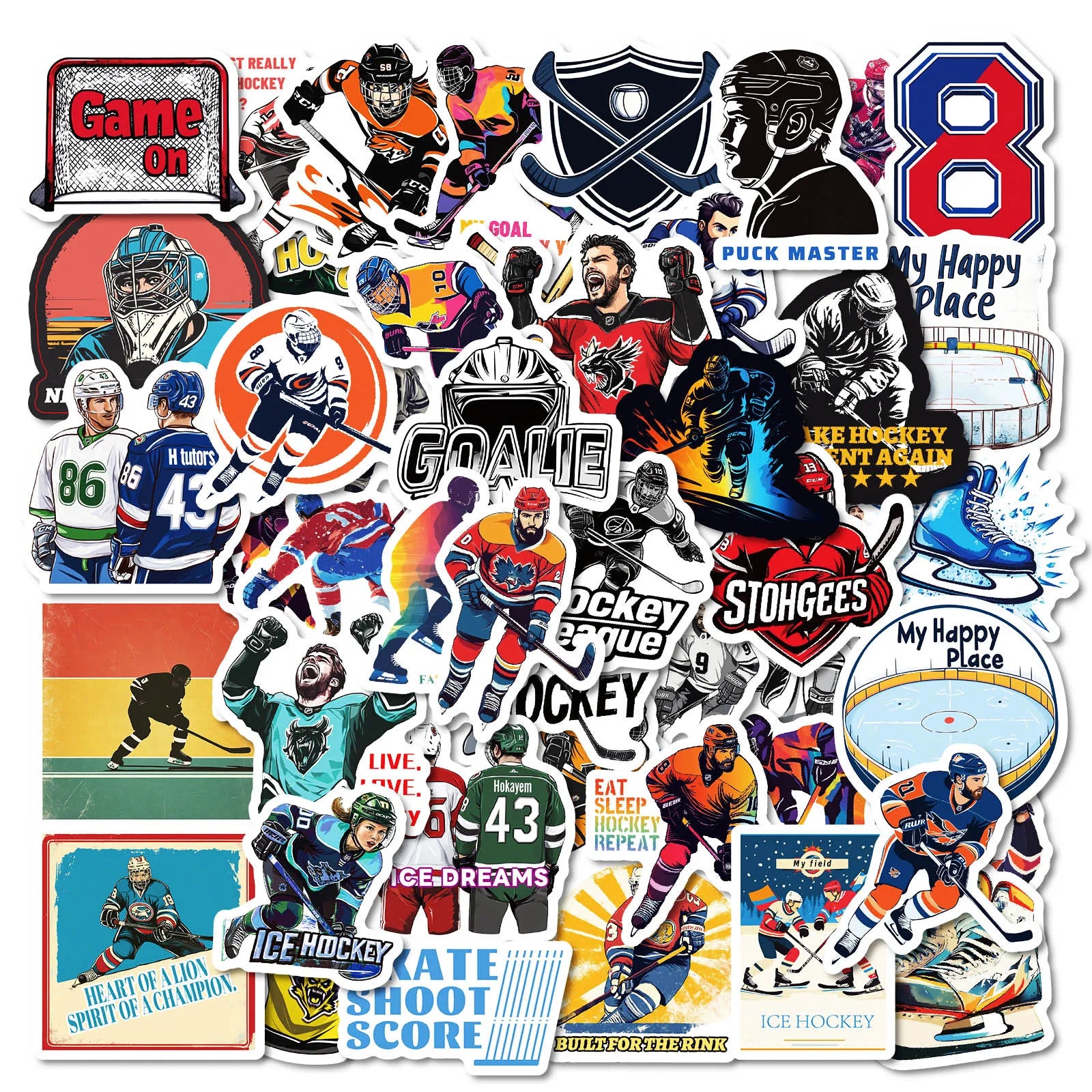 Newly 50PCS Inspirational Sport Ice Hockey Game Sticker