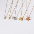 Customizable Geometric Blank Necklaces 18K Gold Plated Mirror Stainless Steel Rectangular Laser Pendant Chain Necklace