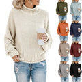 S-3XL New Autumn/Winter Knit Sweater Thick Thread Pullover High Neck Sweater