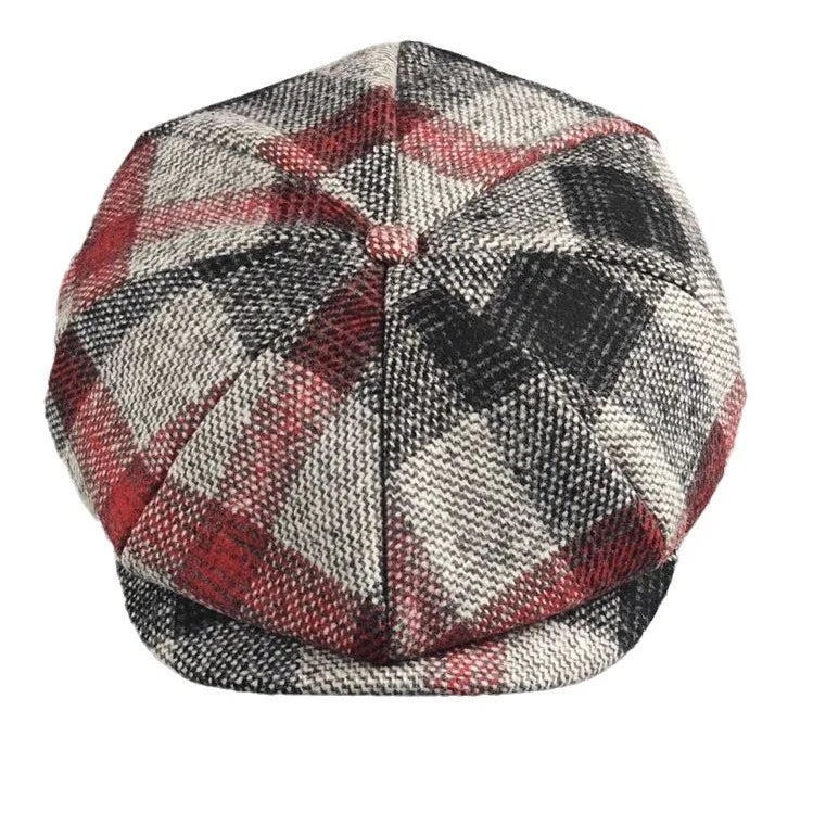 Hot Sale Fashion and Exquisite British Style  Newsboy Caps Men Retro New Style Big Size Plaid Octagonal Beret Cap