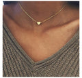 Trendy Unisex 316L Stainless Steel & 14K Gold Heart Charm Choker Necklace with Link Chain New Jewelry for Girls and Women Gift