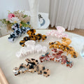 DOWELL Korean Fashion Hair Accessories Stitching Wave Acetate Large Hair Claw Clips