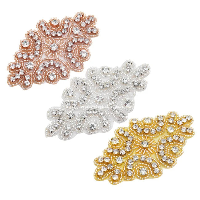 2026 Hot Sale Handmade Iron-On Hot Fix Rhinestone Applique for Wedding Dress & Decorative Clothing Patches