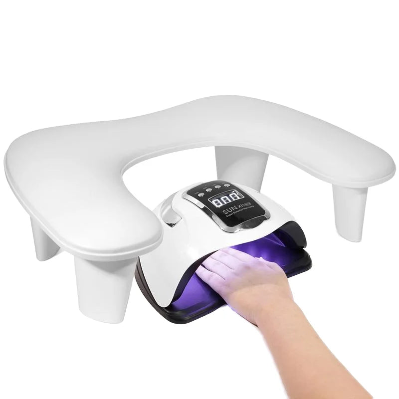 2026 Newest Manicure Arm Rest Soft Acrylic Nail Art Pillow Comfortable Leather PU Slope Tilt Design Two Hand Rest Nail Salon Use
