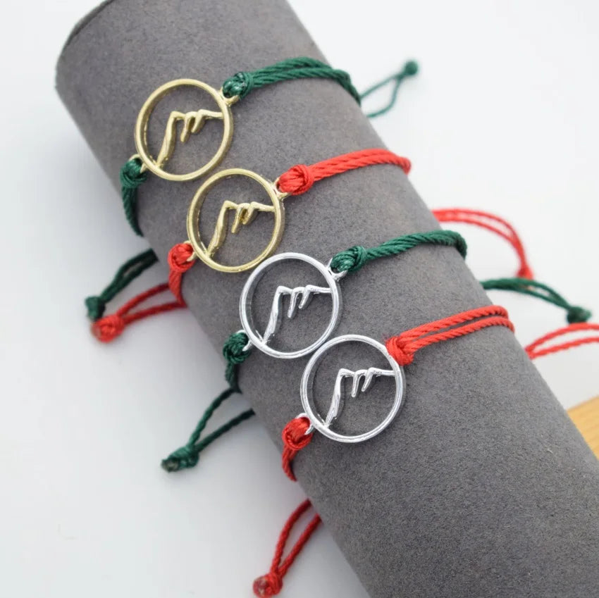 Bohemian Style Colorful Rope Geometric Mountain Bracelets for Women Party Jewelry