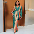 Women Jumpsuit Printing Wide Leg Jumpsuit Long Sleeve Fashion Casual Plus Size Jumpsuit