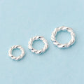 7mm 9mm 11mm Twist Spacer Beads 925 Sterling Silver Round Twisted Split Rings Connectors for Diy Jewelry Finding Making Supplies